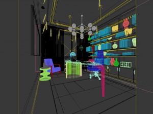 family - office - study room -032 3D 모델