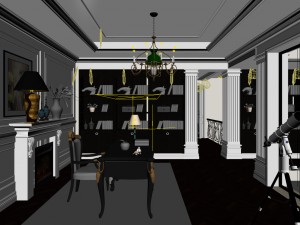family - office - study room -033 3D Model