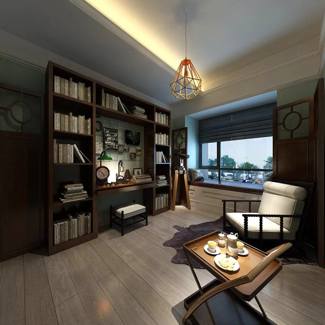 family - office - study room -034 3D Model .c4d .max .obj .3ds .fbx .stl .blend 