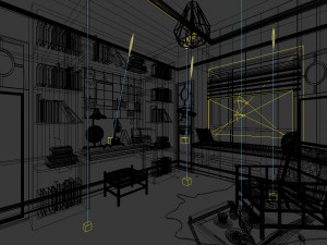 family - office - study room -034 3D Model