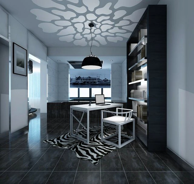 family - office - study room -037 3D Model .c4d .max .obj .3ds .fbx .stl .blend