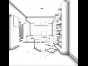 family - office - study room -037 3Dモデル