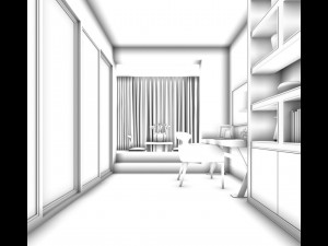 family - office - study room -038 Modèle 3D