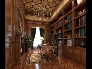 family - office - study room -039 Model 3D