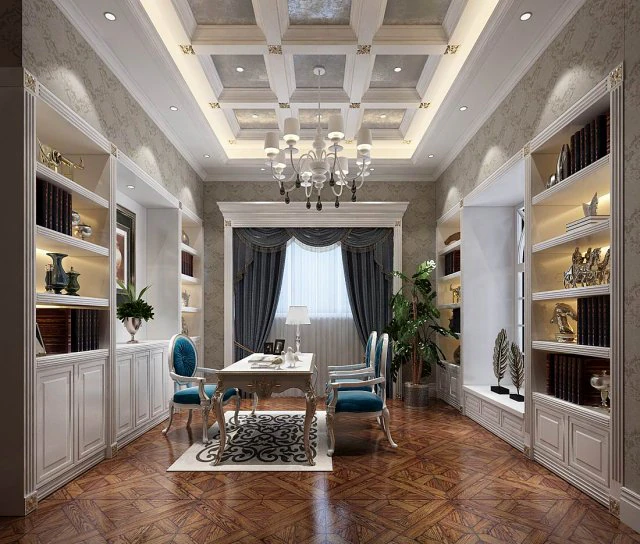 family - office - study room -040 3D Model .c4d .max .obj .3ds .fbx .stl .blend 