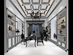family - office - study room -040 3D 模型