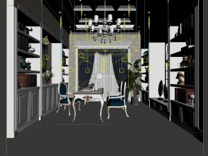 family - office - study room -040 3D Model