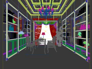 family - office - study room -040 3D Model