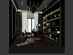 family - office - study room -041 3D Model