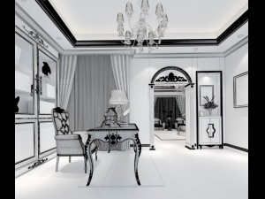 family - office - study room -042 3D 模型