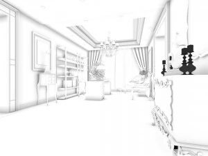 family - office - study room -043 3D Model