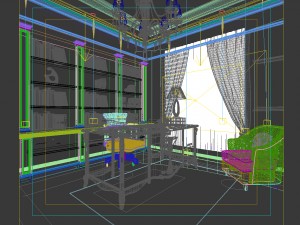 family - office - study room -044 3D Model