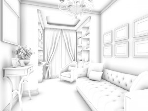 family - office - study room -046 3D Модель