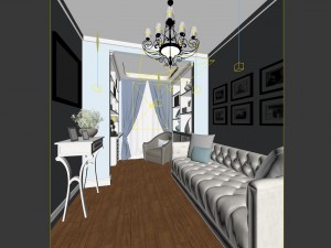 family - office - study room -046 3D Модель