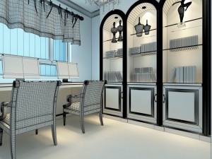 family - office - study room -047 3D-Modell