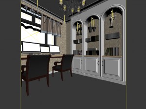 family - office - study room -047 3D-Modell