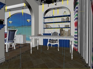 family - office - study room -048 Modèle 3D