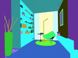 family - office - study room -050 3D Model
