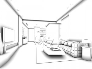family - office - study room -050 3D Model