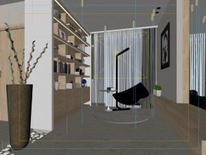 family - office - study room -050 3D Model