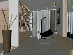 family - office - study room -050 3D Model