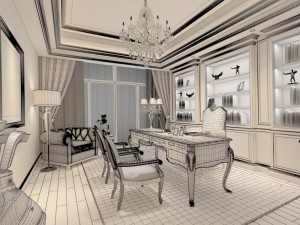 family - office - study room -052 3D Model