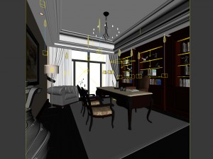family - office - study room -052 3D Model