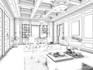 family - office - study room -053 3D 모델
