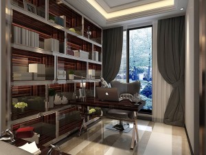 family - office - study room -054 Model 3D