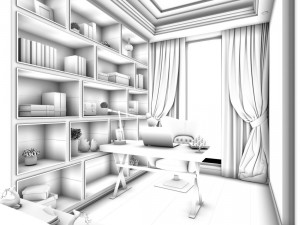 family - office - study room -054 3D 모델