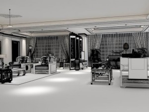family - office - study room -055 3D 模型