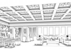 family - office - study room -056 Modelo 3D