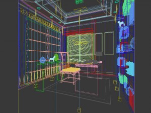 family - office - study room -057 Model 3D