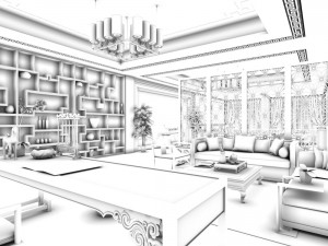 family - office - study room -059 3D Model