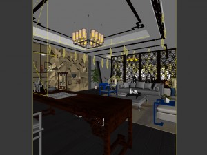 family - office - study room -059 3D Model