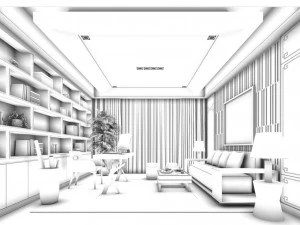 family - office - study room -060 3D Model