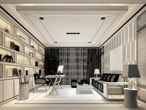 family - office - study room -060 3D Model