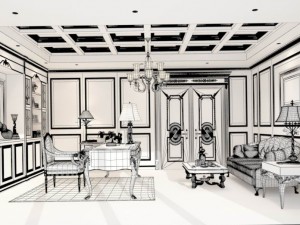 family - office - study room -061 3D Model