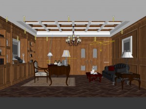 family - office - study room -061 3D Model