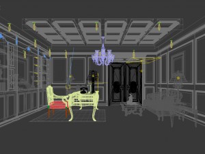 family - office - study room -061 3D Model