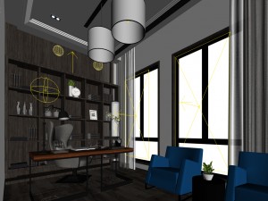 family - office - study room -062 3D Model