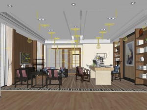 family - office - study room -063 Model 3D