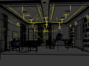 family - office - study room -063 3D Model