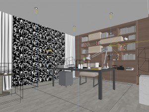 family - office - study room -064 3D 模型
