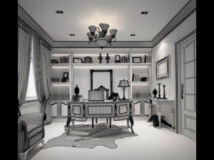 family - office - study room -065 3Dモデル