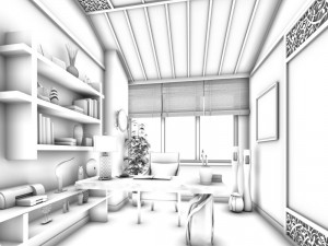 family - office - study room -067 3D 모델