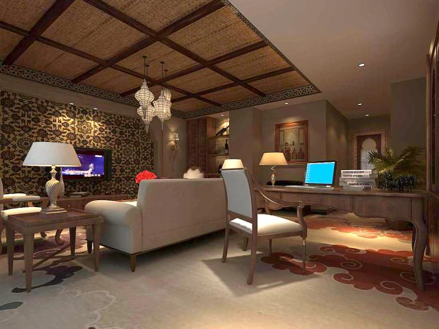 family - office - study room -068 3D Model .c4d .max .obj .3ds .fbx .stl .blend 