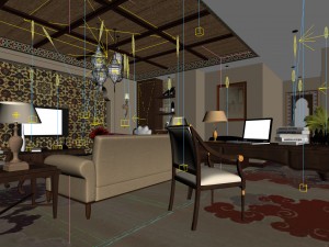 family - office - study room -068 3D Model