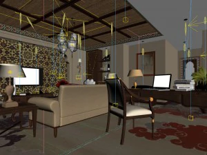 family - office - study room -068 3D Model