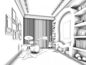 family - office - study room -069 3D Model